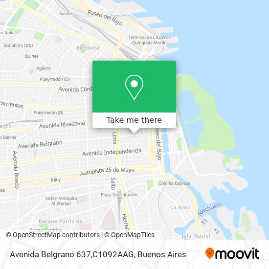 Avenida Belgrano 637,C1092AAG map