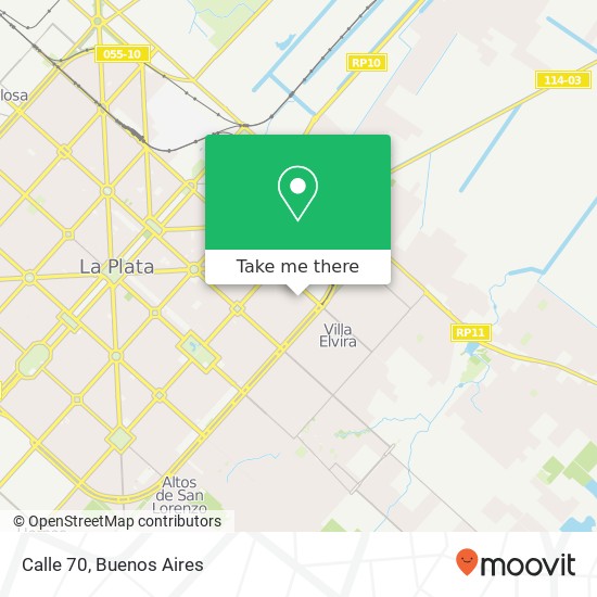 Calle 70 map