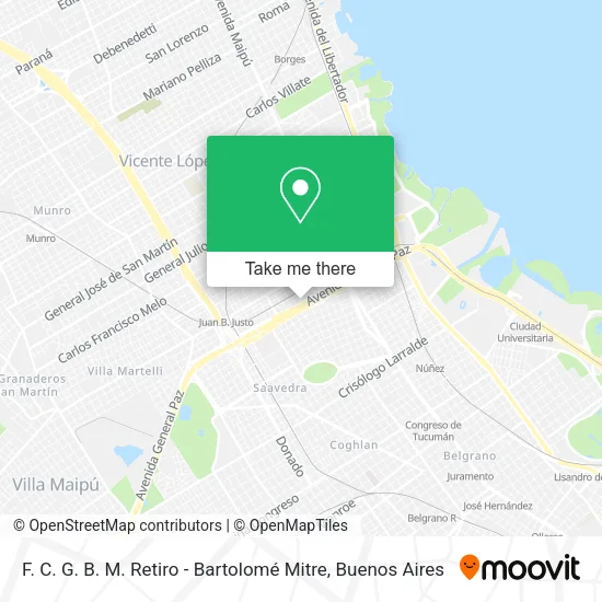 F. C. G. B. M. Retiro - Bartolomé Mitre map