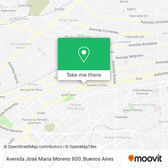 Mapa de Avenida José María Moreno 800