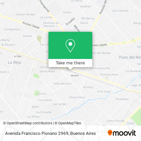 Mapa de Avenida Francisco Piovano 2969