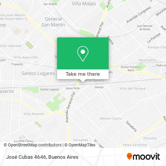 José Cubas 4646 map