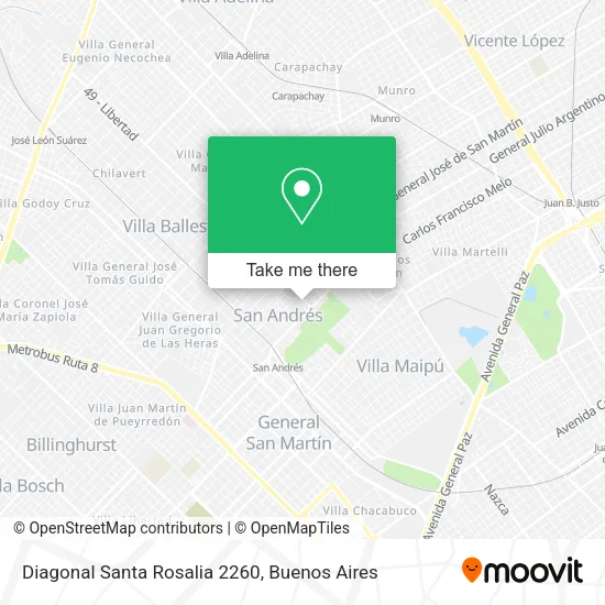 Mapa de Diagonal Santa Rosalia 2260