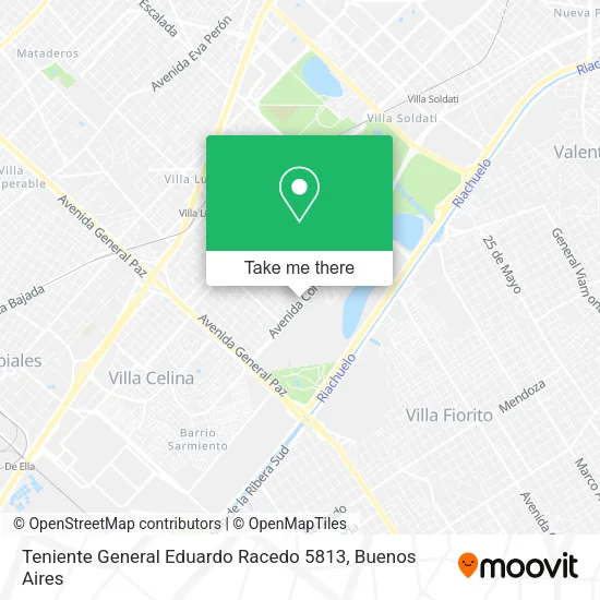 Teniente General Eduardo Racedo 5813 map