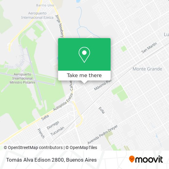 Tomás Alva Edison 2800 map