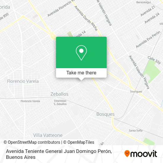 Mapa de Avenida Teniente General Juan Domingo Perón