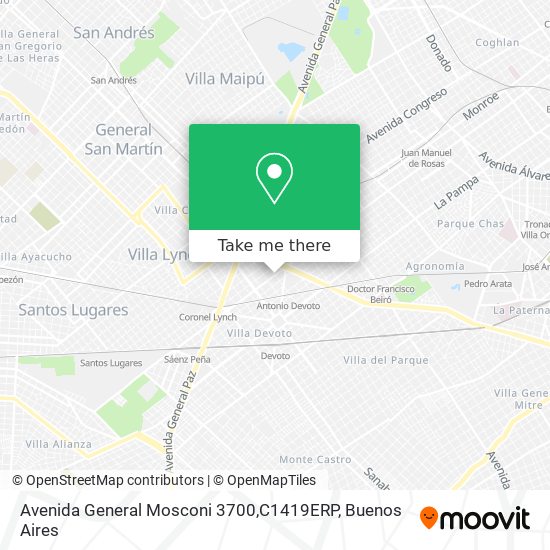 Avenida General Mosconi 3700,C1419ERP map