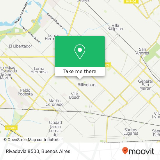 Rivadavia 8500 map