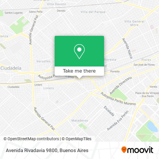 Avenida Rivadavia 9800 map