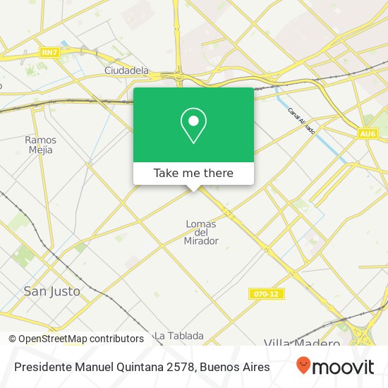 Presidente Manuel Quintana 2578 map