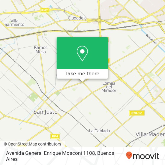 Mapa de Avenida General Enrique Mosconi 1108