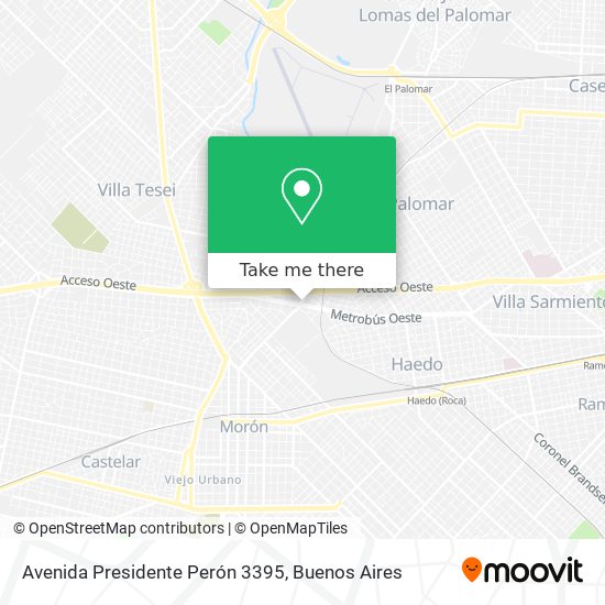 Mapa de Avenida Presidente Perón 3395