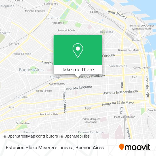 Mapa de Estación Plaza Miserere Línea a