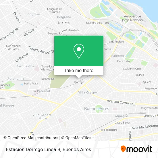 Mapa de Estación Dorrego Línea B