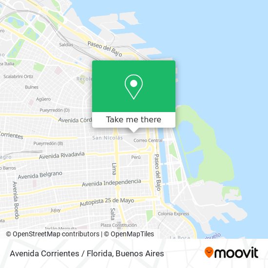 Mapa de Avenida Corrientes / Florida