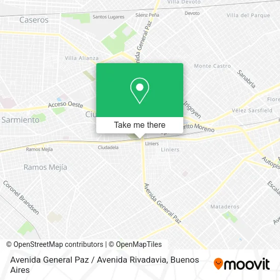 Mapa de Avenida General Paz / Avenida Rivadavia