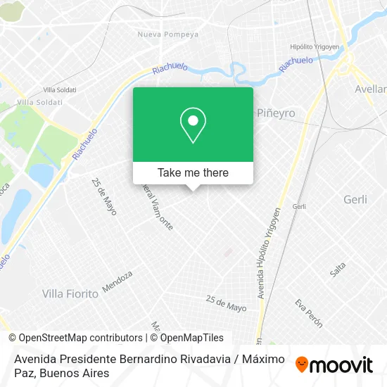 Mapa de Avenida Presidente Bernardino Rivadavia / Máximo Paz