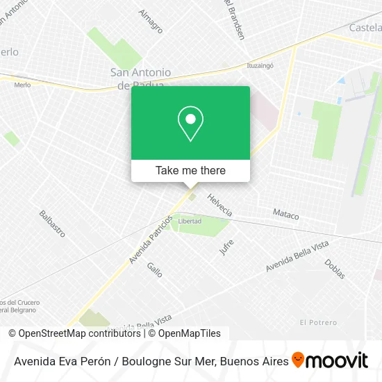 Mapa de Avenida Eva Perón / Boulogne Sur Mer