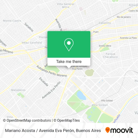 Mapa de Mariano Acosta / Avenida Eva Perón