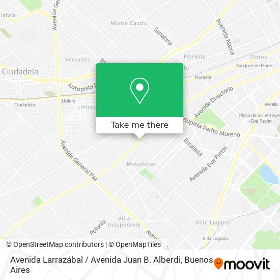 Avenida Larrazábal / Avenida Juan B. Alberdi map
