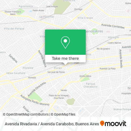 Mapa de Avenida Rivadavia / Avenida Carabobo