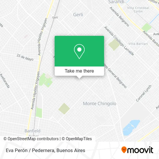 Eva Perón / Pedernera map