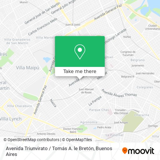 Avenida Triunvirato / Tomás A. le Bretón map