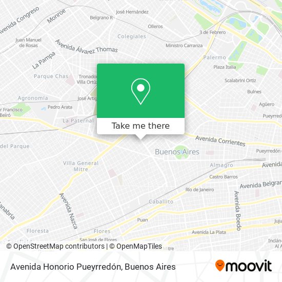 Avenida Honorio Pueyrredón map