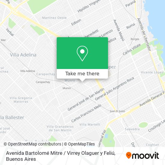 Avenida Bartolomé Mitre / Virrey Olaguer y Feliú map