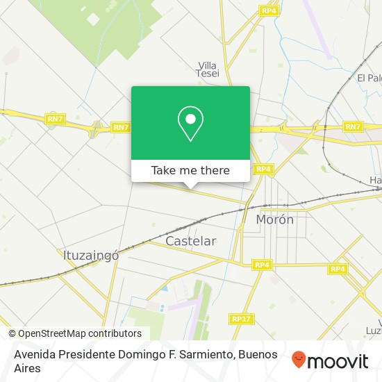 Mapa de Avenida Presidente Domingo F. Sarmiento