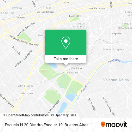 Mapa de Escuela N 20 Distrito Escolar 19