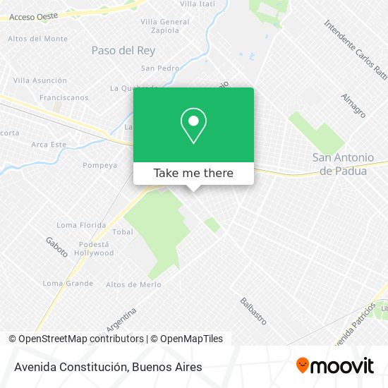 Mapa de Avenida Constitución