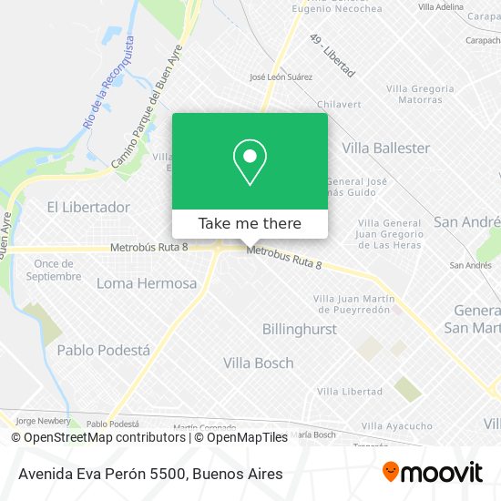 Avenida Eva Perón 5500 map