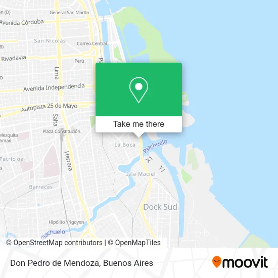 Don Pedro de Mendoza map