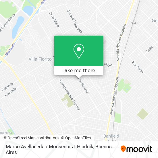 Mapa de Marco Avellaneda / Monseñor J. Hladnik