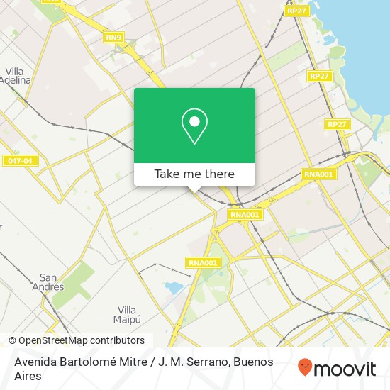 Mapa de Avenida Bartolomé Mitre / J. M. Serrano