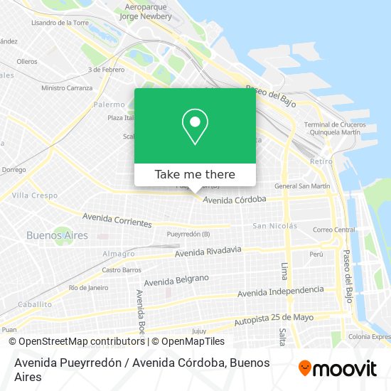 Mapa de Avenida Pueyrredón / Avenida Córdoba