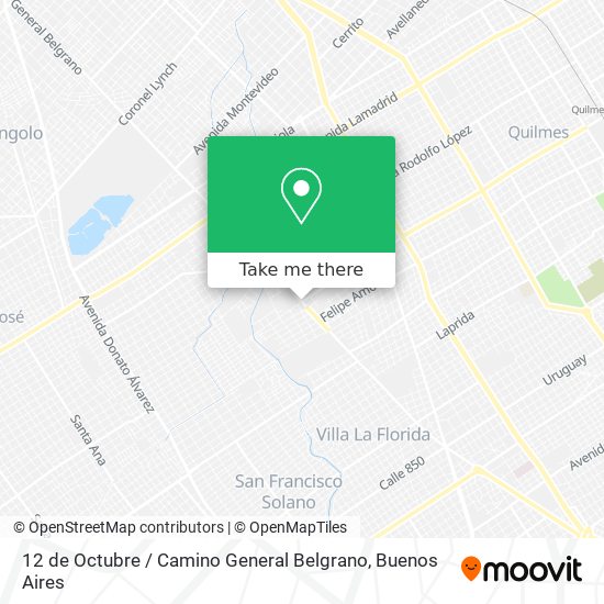 12 de Octubre / Camino General Belgrano map