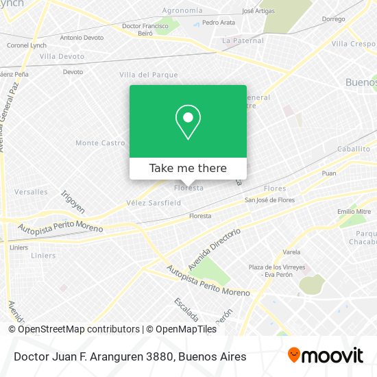 Doctor Juan F. Aranguren 3880 map