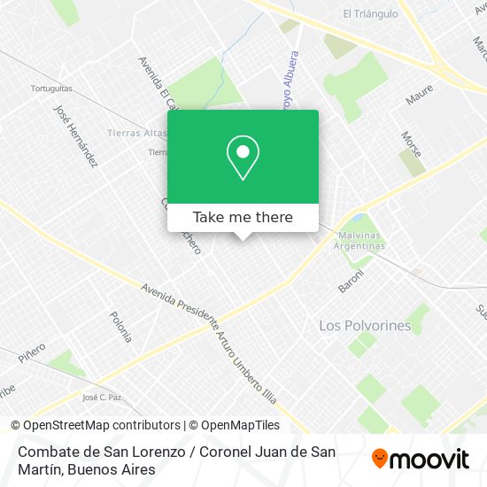 Combate de San Lorenzo / Coronel Juan de San Martín map