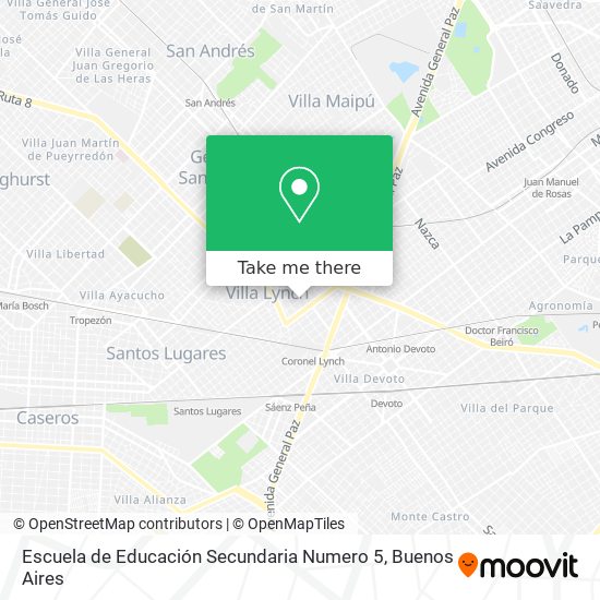 Escuela de Educación Secundaria Numero 5 map