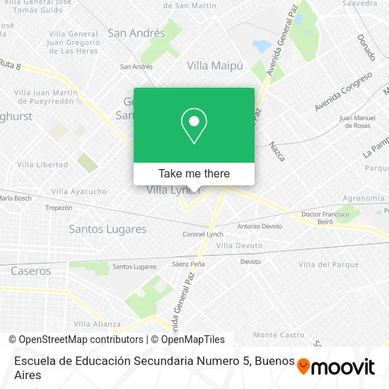 Mapa de Escuela de Educación Secundaria Numero 5