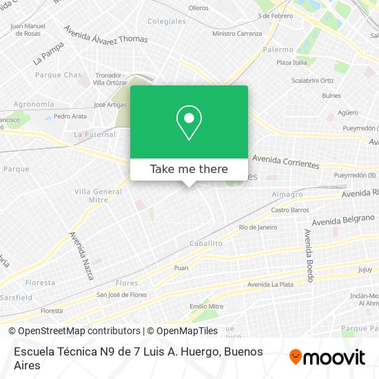 Escuela Técnica N9 de 7 Luis A. Huergo map