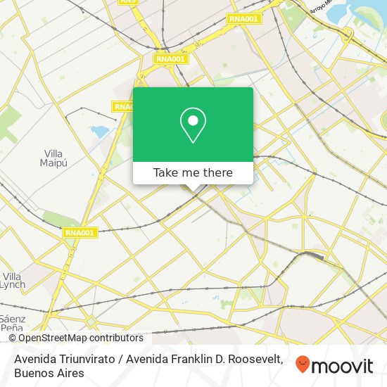Avenida Triunvirato / Avenida Franklin D. Roosevelt map