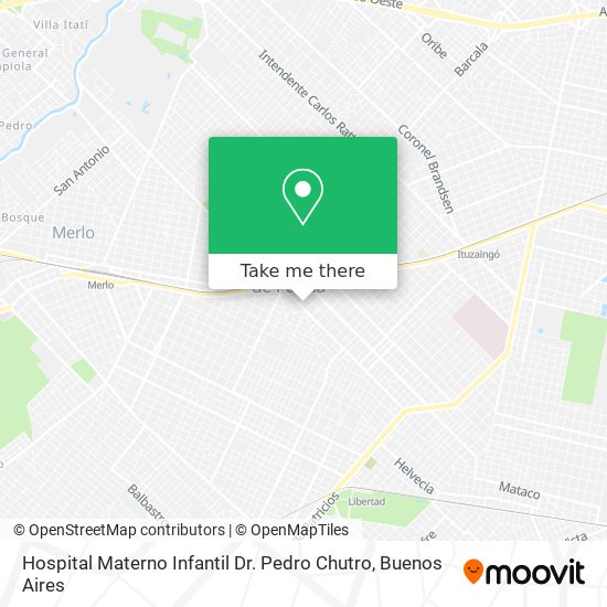 Hospital Materno Infantil Dr. Pedro Chutro map