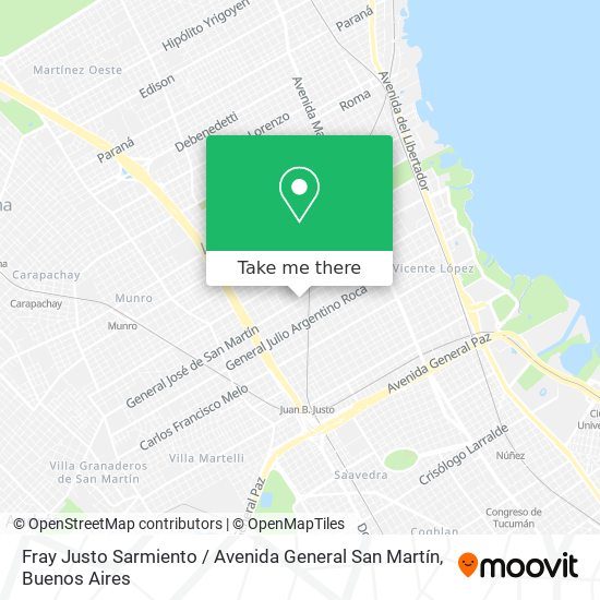 Fray Justo Sarmiento / Avenida General San Martín map