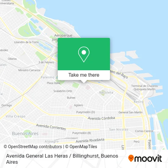 Mapa de Avenida General Las Heras / Billinghurst