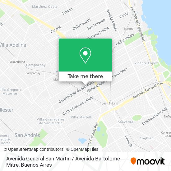 Mapa de Avenida General San Martín / Avenida Bartolomé Mitre