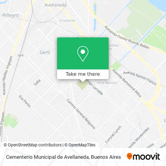 Mapa de Cementerio Municipal de Avellaneda