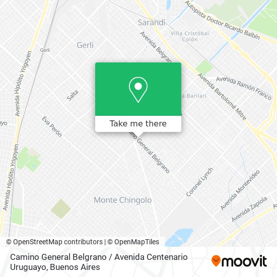 Camino General Belgrano / Avenida Centenario Uruguayo map